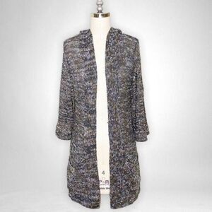 BCBGMaxAzria Gray Chunky Knit Sweater Cardigan Short Sleeves Small